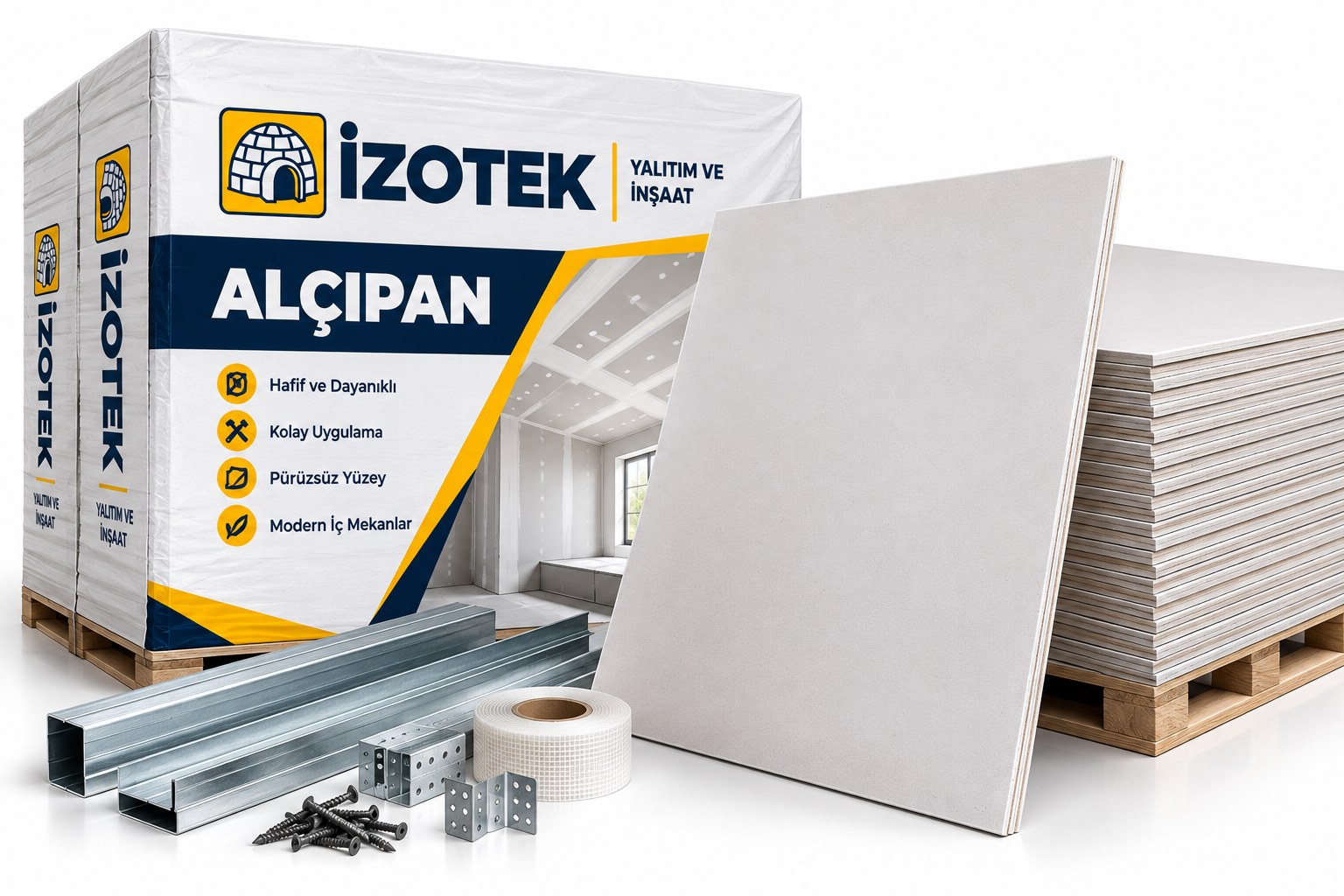 İZOTEK Yapı Elazığ Alçıpan ürünleri
