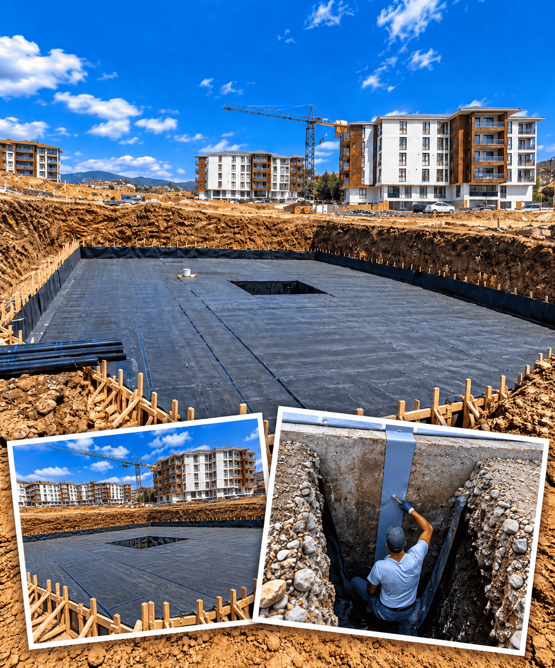 Elazığ Merkez’de 1.000 m² Proof Membran Temel Yalıtımı